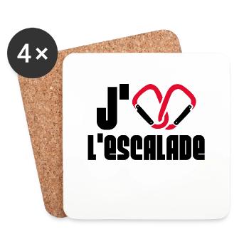 J'aime l'escalade - Dessous de verre (lot de 4) - blanc - Devant