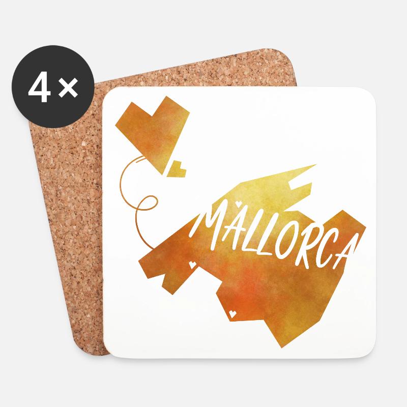 Mallorca - Untersetzer (4er-Set) - Weiß