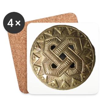 Kaleva bronceornament - Coasters (set of 4) - white - Front