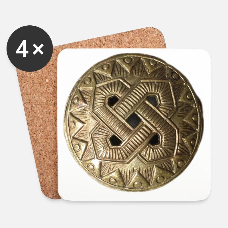 Kaleva bronceornament - Untersetzer (4er-Set) - Weiß