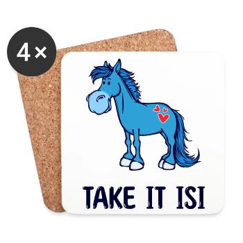 Horse Love Icelandic Horses Heart Horses Statement - Coasters (set of 4) - white - Front