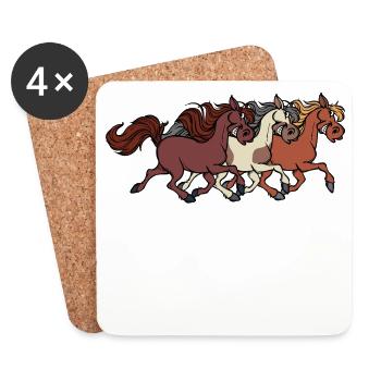 Gallop Icelandic Horses Stallion Horses Horse Fool - Coasters (set of 4) - white - Front