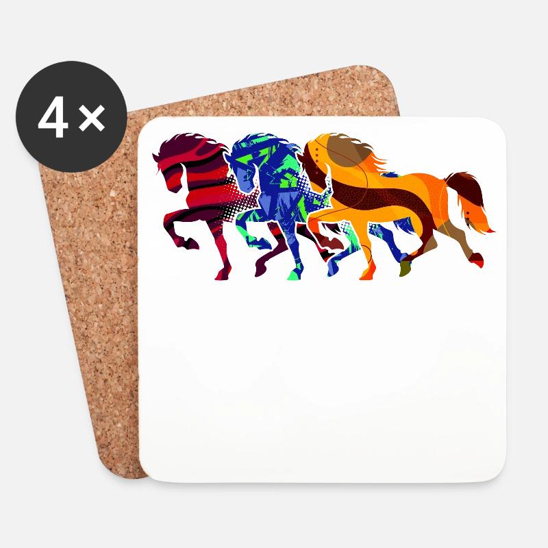 Cool Galopp Islandpferde Pferdeliebe Pferde - Untersetzer (4er-Set) - Weiß