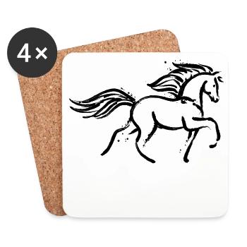 Horses Gallop Stallion Icelandic Horses Icelandic - Coasters (set of 4) - white - Front