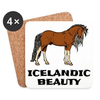 Horse Love Horses Statement Icelandic Horses Icelandic - Coasters (set of 4) - white - Front