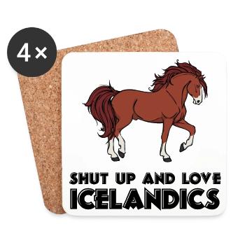 Cool Icelandic Horses Statement Horse Love Icelanders - Coasters (set of 4) - white - Front