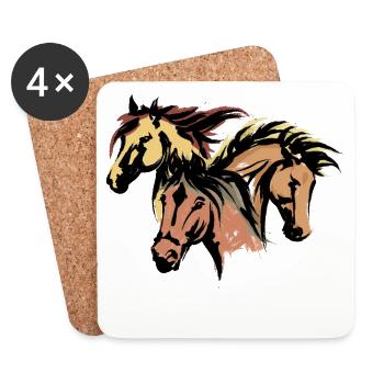 Horses Stallion Icelandic Horses Horse Love Icelanders - Coasters (set of 4) - white - Front