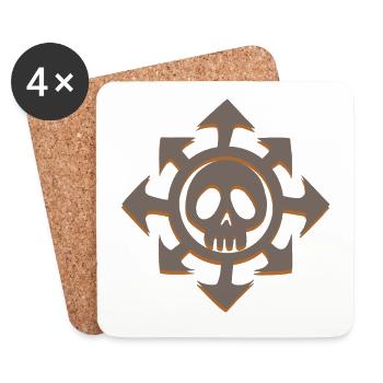 Étoile du chaos skull - Dessous de verre (lot de 4) - blanc - Devant
