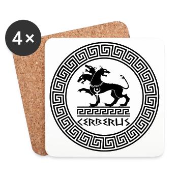 The Guardian of the Underworld (black) - Coasters (set of 4) - white - Front