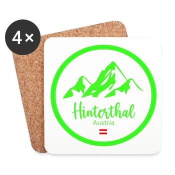 Hinterthal Alpen Neon Logo - Untersetzer (4er-Set) - Weiß - Vorne