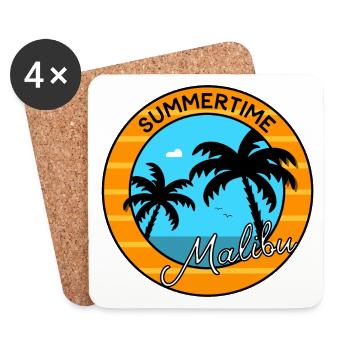 Summertime Malibu - Untersetzer (4er-Set) - Weiß - Vorne