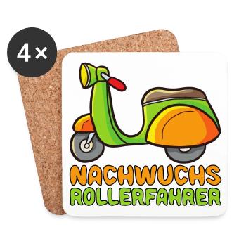 Rollerfahrer Motorrolller Roller fahren Baby Junge - Untersetzer (4er-Set) - Weiß - Vorne