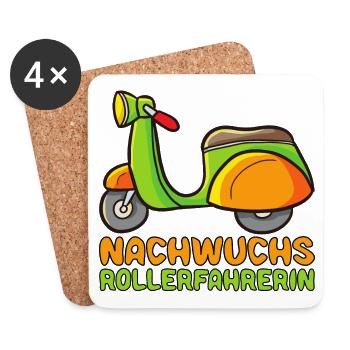 Rollerfahrerin Motorrolller Roller Baby Mädchen - Untersetzer (4er-Set) - Weiß - Vorne