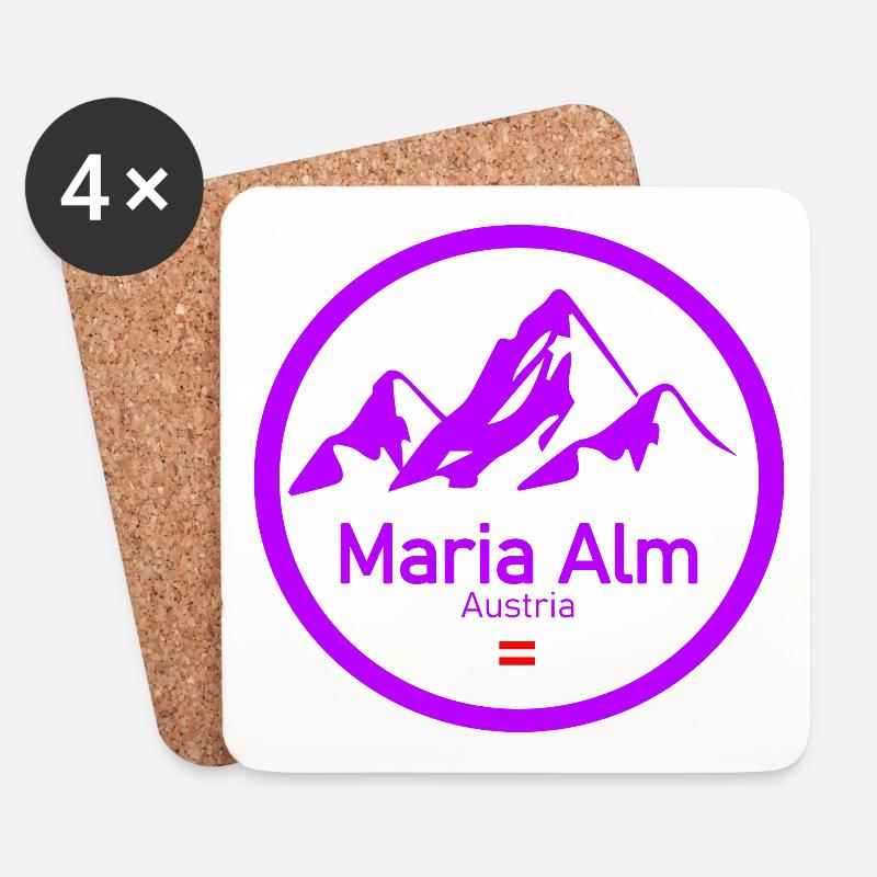 Maria Alm Alpen Logo Kreis - Untersetzer (4er-Set) - Weiß
