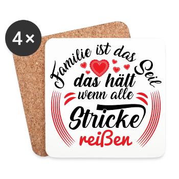 Familie ist das Seil das hält, wenn alle Stricke.. - Untersetzer (4er-Set) - Weiß - Vorne