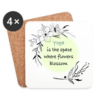 Yoga - Dessous de verre (lot de 4) - blanc - Devant