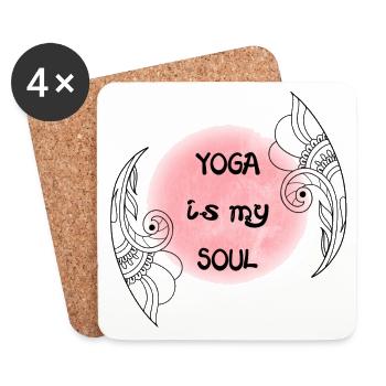 Yoga - Coasters (set of 4) - white - Front