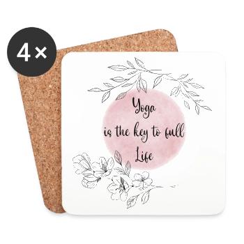 Yoga - Dessous de verre (lot de 4) - blanc - Devant