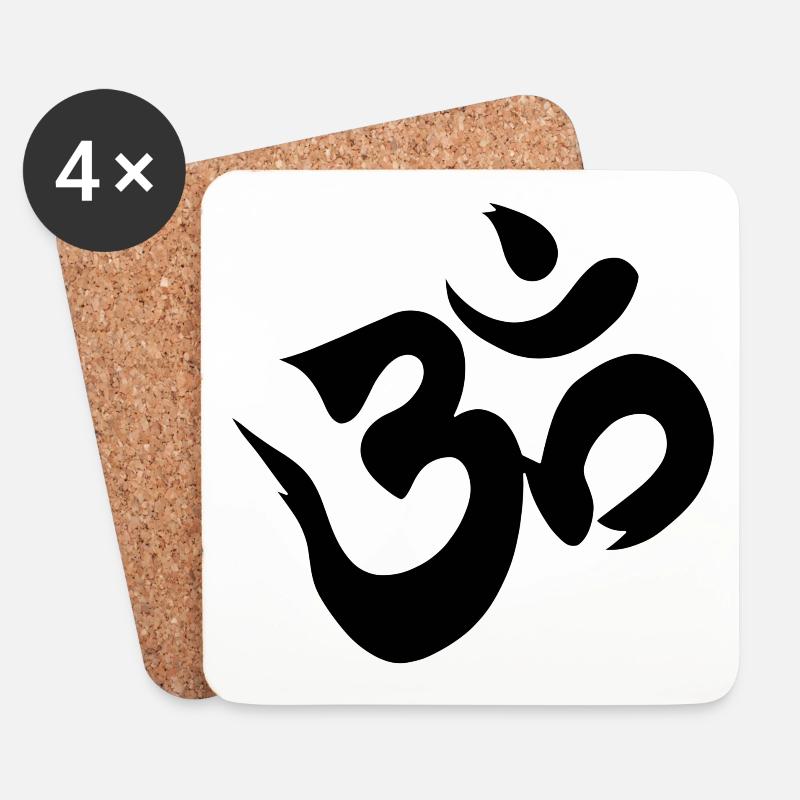 Om - Coasters (set of 4) - white