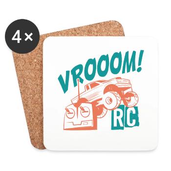 Vrooom! passion rc car - Coasters (set of 4) - white - Front