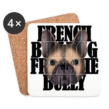 French Bulldog Frenchie Bully R6Z - Coasters (set of 4) - white - Front