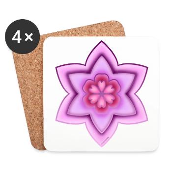 Colorful cherry blossom! By Pousse2Bambou ! - Coasters (set of 4) - white - Front