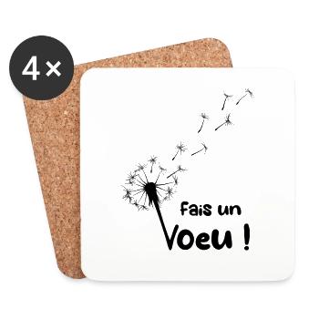 Fais un voeu ! - Dessous de verre (lot de 4) - blanc - Devant