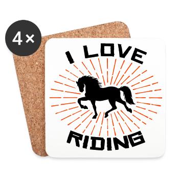 Horse Love Horses Statement Gallop Icelandic Horses - Coasters (set of 4) - white - Front