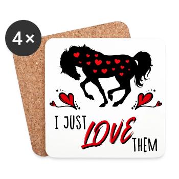 Icelandic Icelandic Horses Horses Statement Heart - Coasters (set of 4) - white - Front