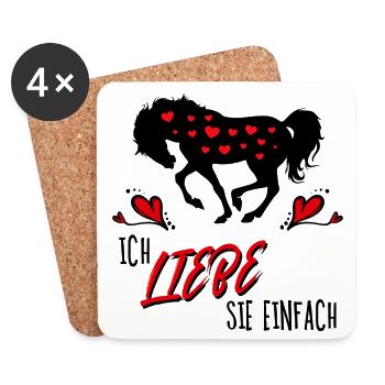 Pferde Herz Statement Isländer Islandpferde - Untersetzer (4er-Set) - Weiß - Vorne