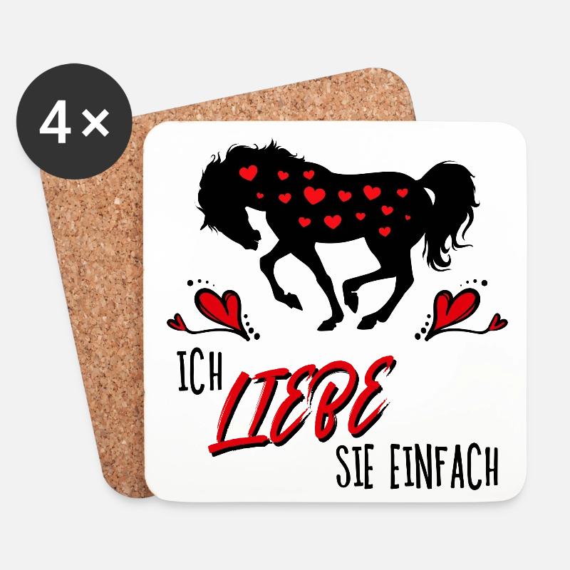 Pferde Herz Statement Isländer Islandpferde - Untersetzer (4er-Set) - Weiß