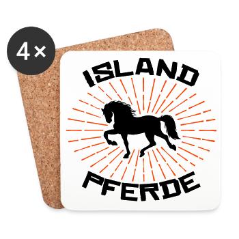 Galopp Pferde Isländer Islandpferde Statement - Untersetzer (4er-Set) - Weiß - Vorne