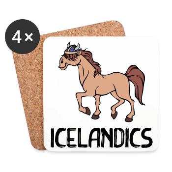 Poulains Chevaux Islandais Chevaux Dire Islandais - Dessous de verre (lot de 4) - blanc - Devant