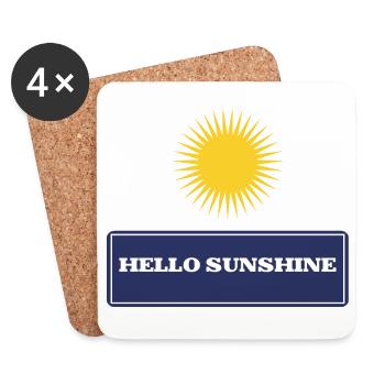 Hello sunshine - Dessous de verre (lot de 4) - blanc - Devant