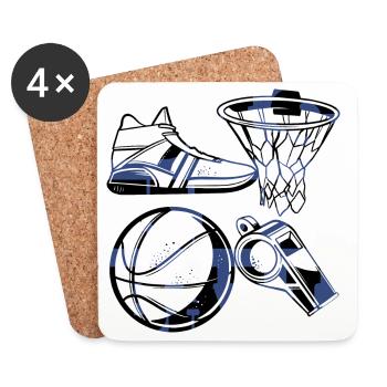 Basketteur - Dessous de verre (lot de 4) - blanc - Devant