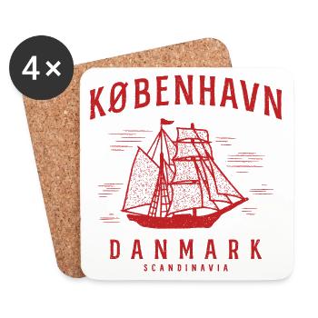 Kopenhagen Segelschiff Skandinavien Flair - Untersetzer (4er-Set) - Weiß - Vorne