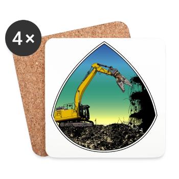 Pelle détachable - Dessous de verre (lot de 4) - blanc - Devant