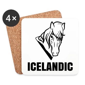 Icelandic saying Horses Horse love Icelandic horses - Coasters (set of 4) - white - Front