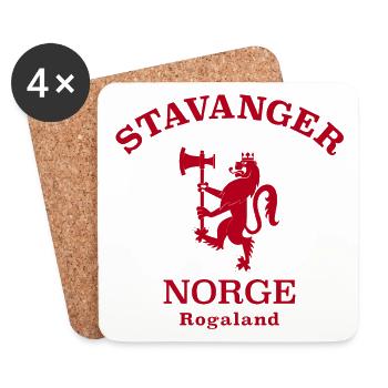 STAVANGER Norwegen Norvège Norge - Dessous de verre (lot de 4) - blanc - Devant