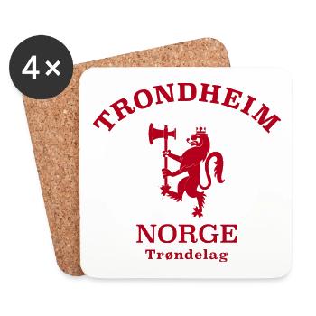TRONDHEIM Norwegen Norvège Norge - Dessous de verre (lot de 4) - blanc - Devant