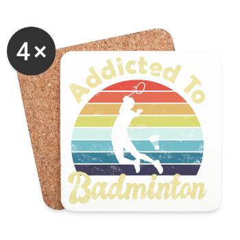 Badminton - Dessous de verre (lot de 4) - blanc - Devant