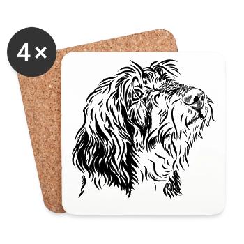 Dachshund view Lia - Coasters (set of 4) - white - Front