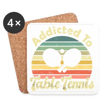Table Tennis Ping Pong - Dessous de verre (lot de 4) - blanc - Devant