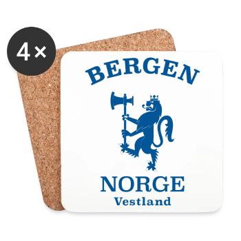 BERGEN Norwegen Norway Norge - Untersetzer (4er-Set) - Weiß - Vorne