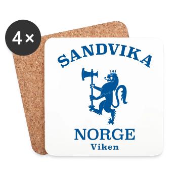 SANDVIKA Norwegen Norvège Norge - Dessous de verre (lot de 4) - blanc - Devant