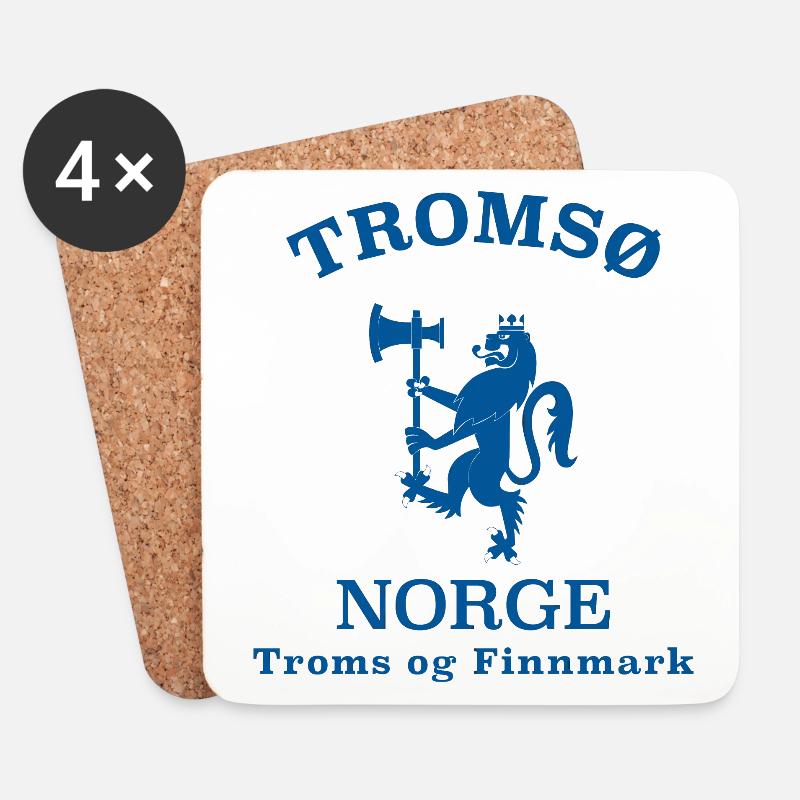 TROMSO Norwegen Norway Norge - Untersetzer (4er-Set) - Weiß