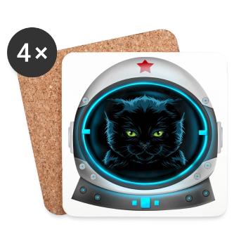 angry space cat Astronaut - Untersetzer (4er-Set) - Weiß - Vorne