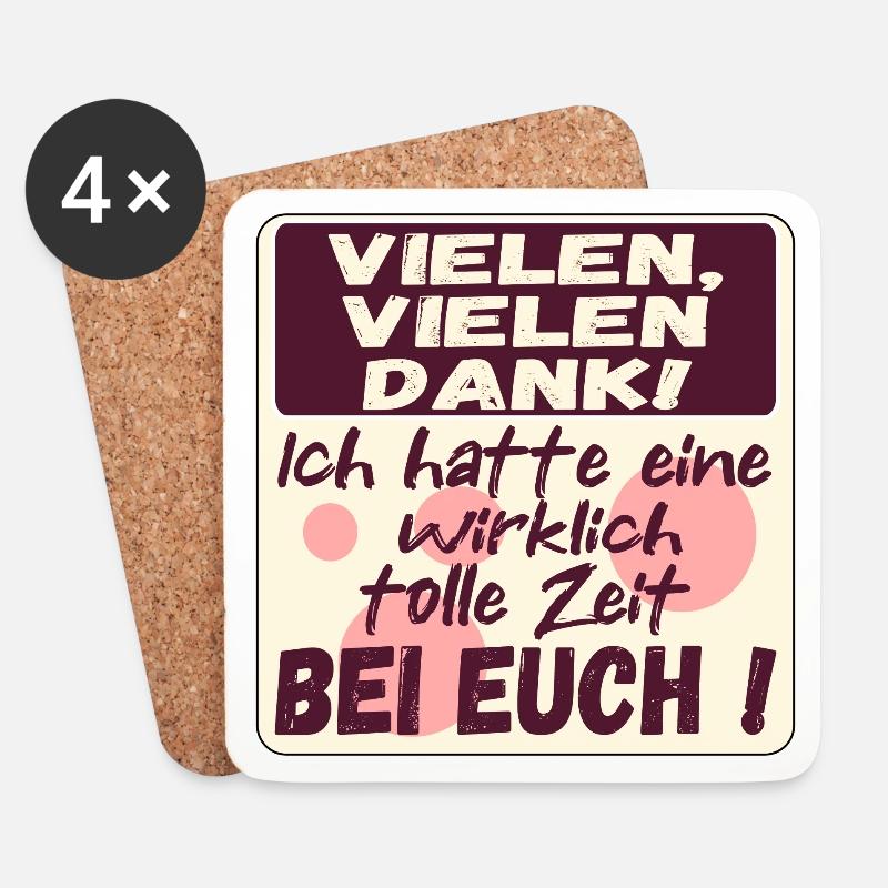 Vielen Dank - Tolle Zeit bei Euch -Abschied nehmen - Untersetzer (4er-Set) - Weiß