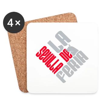 La Feria de Sevilla logo rouge et gris - Dessous de verre (lot de 4) - blanc - Devant