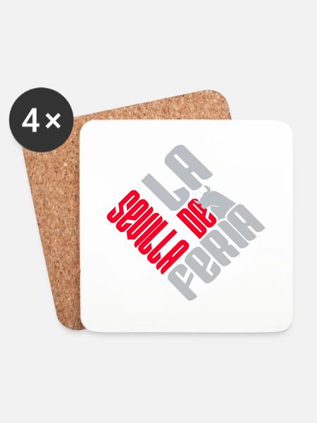 Das rote und graue Logo der Feria de Sevilla - Untersetzer (4er-Set) - Weiß